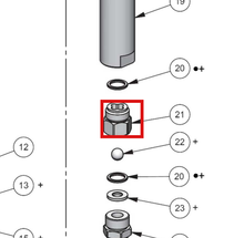 Load image into Gallery viewer, Binks 0115-010057 LOWER BALL CAGE -- Ref 21, MX412 &amp; MXL412 Pump Manual 77-3202 EN [ English ]
