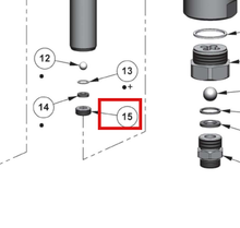 Load image into Gallery viewer, Binks 0115-010146 FX12 UPPER SEAT RETAINER -- Ref 15, MX1205 &amp; MXL1205 Pump Manual - 77-3204 EN [ English ]