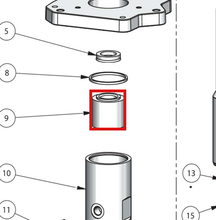 Load image into Gallery viewer, Binks 0115-010162 UPPER U-CUP SPACER -- Ref 9 •, MX1205 &amp; MXL1205 Pump Manual - 77-3204 EN [ English ]