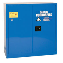 Load image into Gallery viewer, 30 Gal Blue Self Close Metal Corrosive Safety Cabinet | 2 Door | CRA3010X | Justrite - image 1