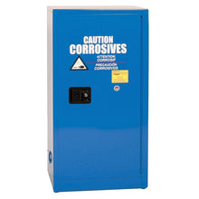 Load image into Gallery viewer, Blue 16 Gal 1 Shelf 1 Door Metal Corrosive Safety Cabinet Self Close | CRA1905X | Justrite - image 1