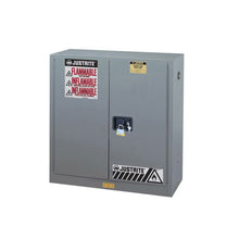Load image into Gallery viewer, Gray 30 Gallon Flammable Safety Cabinet | 2 Manual-Close Doors | 893003 | Justrite - image 1