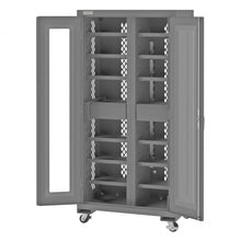 Load image into Gallery viewer, Durham Mobile Secure Charging Cabinet, 16 Gauge, 12 Shelves, 2 Drawers, 2 Power Strips, 36 x 24 x 78 - image 1