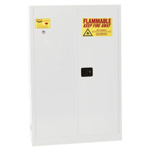 Load image into Gallery viewer, White, 45 Gal Flammable Liquid Cabinet, 2 Shelves, 2 Door, Manual Close | 1947XWHTE | Justrite - image 1