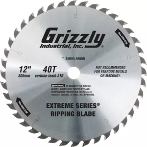 Grizzly Industrial T26700 - 12" X 1" 40T Atb Ripping Blade