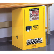 Load image into Gallery viewer, 12 Gallon Yellow Flammable Safety Cabinet | 1 Self-Close Door | 891220 | Justrite - image 1