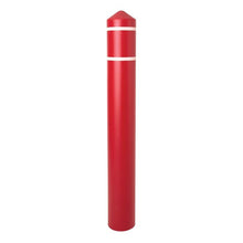 Load image into Gallery viewer, Red 6"x 56" Bollard Post Cover | White Reflective Stripes | 1736RWS - 1736RWS - image 1