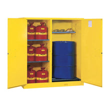 Load image into Gallery viewer, Yellow Double-Duty Safety Cabinet With Drum Rollers | 2 Manual-Close Doors | 899260 | Justrite - image 1