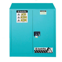 Load image into Gallery viewer, Blue 30 Gal Corrosives/Acids Cabinet | 2 Manual-Close Doors, 1 Shelf | 893002 | Justrite - image 1