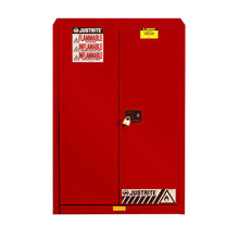 Load image into Gallery viewer, 45 Gal Red Flammable Safety Cabinet | Self Close Doors | 894521 | Justrite - image 1