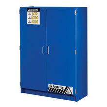 Load image into Gallery viewer, Blue Wood Laminate Safety Cabinet | 2 Shelf, 2 Door | 24150 | Justrite - image 1