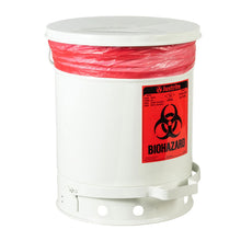 Load image into Gallery viewer, White 10 Gal Biohazard Waste Can | Self-Closing | SoundGard™ | 05935 | Justrite - image 1