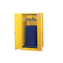 Load image into Gallery viewer, Yellow 55 Gal Safety Cabinet With Drum Rollers | Manual-Close Doors | 896260 | Justrite - image 1