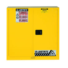 Load image into Gallery viewer, Yellow 40 Gallon Combustibles Safety Cabinet | 2 Self-Close Doors | 893030 | Justrite - image 1