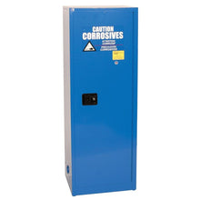 Load image into Gallery viewer, Blue 24 Gal 3 Shelf 1 Door Metal Corrosive Safety Cabinet Manual Close | CRA1923X | Justrite - image 1