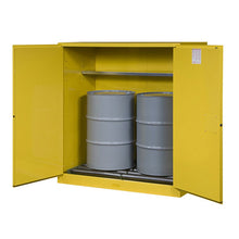 Load image into Gallery viewer, Yellow 110 Gal Drum Cabinet With Drum Rollers | 2 Self-Close Doors | 899170 | Justrite - image 1