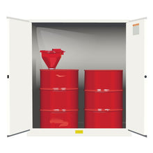 Load image into Gallery viewer, White 110 Gal Cabinet With Drum Support | 2 Manual-Close Doors | 899105 | Justrite - image 1