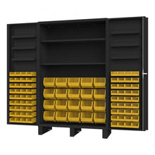 Load image into Gallery viewer, Durham Cabinet, 14 Gauge, 2 Shelves, 6 Door Trays, 84 Yellow Bins, 48 x 24 x 78 - image 1