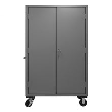Load image into Gallery viewer, Durham Mobile Cabinet, 14 Gauge, 42 Blue Bins, 48 x 24 x 81 - image 2