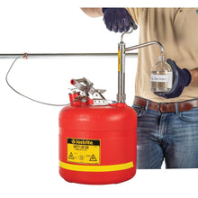Load image into Gallery viewer, 5 Gallon Plastic Safety Can, with Stainless Steel Piston Pump, Red – #14586 | Justrite - image 2