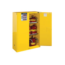 Load image into Gallery viewer, Yellow 90 Gal Flammable Cabinet | 1 Bi-Fold Self-Close Door |899080 | Justrite - image 2