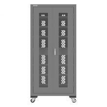 Load image into Gallery viewer, Durham Mobile Secure Charging Cabinet, 16 Gauge, 12 Shelves, 2 Drawers, 2 Power Strips, 36 x 24 x 78 - image 2