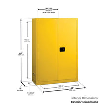 Load image into Gallery viewer, 45 Gal Blue Sliding Close Metal Corrosive Safety Cabinet | 2 Door | CRA45X - CRA45X - image 2