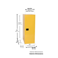 Load image into Gallery viewer, Blue 54 Gal Corrosives/Acid Safety Cabinet Slimline | 1 Self-Close Door | 895422 | Justrite - image 2