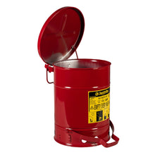 Load image into Gallery viewer, Red 6 Gallon Oily Waste Can | Foot-Operated, Self-Closing Cover | 09100 | Justrite - image 2