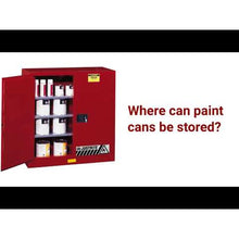 Load image into Gallery viewer, Yellow 40 Gallon Combustibles Safety Cabinet | 2 Manual-Close Doors | 893010 | Justrite - image 2