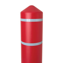 Load image into Gallery viewer, Red 6"x 56" Bollard Post Cover | White Reflective Stripes | 1736RWS - 1736RWS - image 3