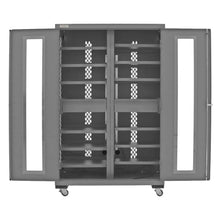 Load image into Gallery viewer, Durham Mobile, Secure, Tool Charging Cabinet, 16 Gauge, 12 Shelves, 2 Drawers, 2 Power Strips, 48 x 24 x 78 - image 3