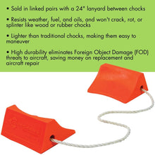 Load image into Gallery viewer, Orange 5.5" Small Aircraft Wheel Chocks, Roped Pair | UC200-S - UC200-S - image 3