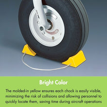 Load image into Gallery viewer, 5.5" Small Aircraft Wheel Chocks, Roped Pair | Yellow | AC201 - AC201 - image 3