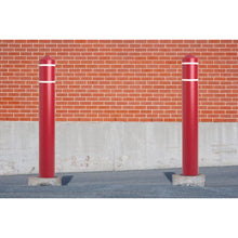 Load image into Gallery viewer, Red 4"x 56" Bollard Post Cover | White Reflective Stripes | 1735RWS - 1735RWS - image 4