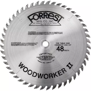 Grizzly Industrial Forrest T23527 - Woodworker Ii 10" 48T 5/8" Hole Kerf Blade