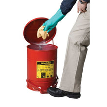 Load image into Gallery viewer, Red 6 Gallon Oily Waste Can | Foot-Operated, Self-Closing Cover | 09100 | Justrite - image 5