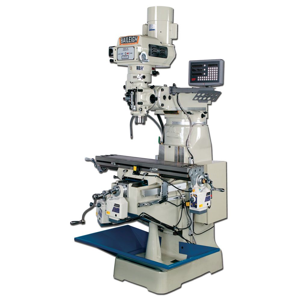 Baileigh Industrial - 220V 1Phase Variable Speed Vertical Milling Machine.  9