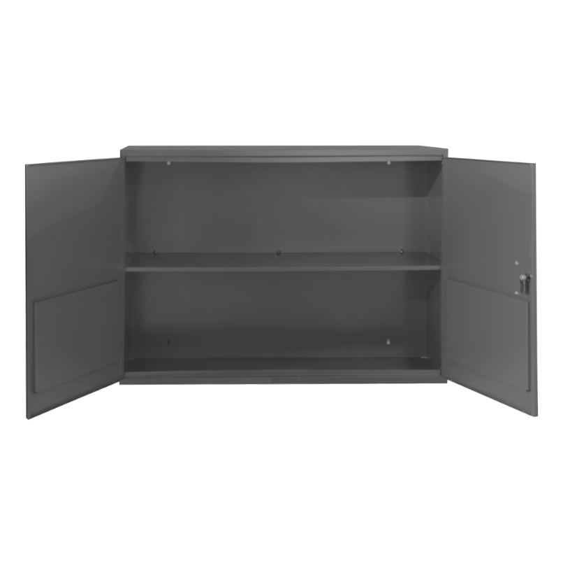 Durham 060-95-WFS Wall Mountable, Storage Cabinet, 1 Shelf, Door Pockets, Lockable, 33-3/4 X 11-7/8 X 23-7/8