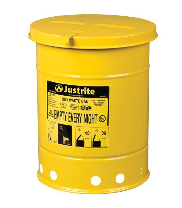 Justrite 09111 CAN, OWC W/HAND COVER, 6G, YEL