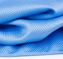 Load image into Gallery viewer, Blue Microfiber Dual-Texture Glass Towel 16" x 16", 350 GSM, 5 Pack