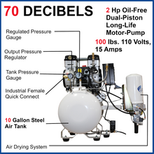 Load image into Gallery viewer, California Air Tools 10020HDCADC-22060 Ultra Quiet, Ultra Dry &amp; Oil-Free Air Compressor with Drying System and Automatic Drain Valve