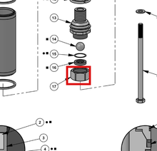 Load image into Gallery viewer, Binks 101-9461 RETAINER NUT -- Ref 17, FRX20 Fluid Section Manual 77-2939 [ English ]