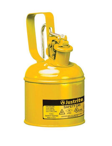 Justrite 10111 CAN, SAFETY, STEEL, 1QT, YEL