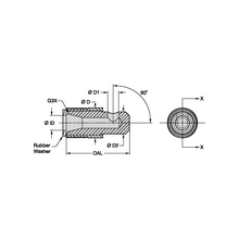 Load image into Gallery viewer, Kennametal R290-5 90° Angle ROCTEC Blast Nozzle, 5/16" Bore - dimension drawing