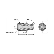 Load image into Gallery viewer, Kennametal R245-3 45° Angle ROCTEC Blast Nozzle, 3/16" Bore - dimension drawing