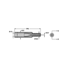 Load image into Gallery viewer, Kennametal T101-3 Special Venturi Tungsten Carbide Blast Nozzle, 3/16" Bore - dimension drawing
