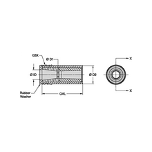 Load image into Gallery viewer, Kennametal B3S2-LV Short Venturi Boron Carbide Blast Nozzle, 3/16" Bore - dimension drawing