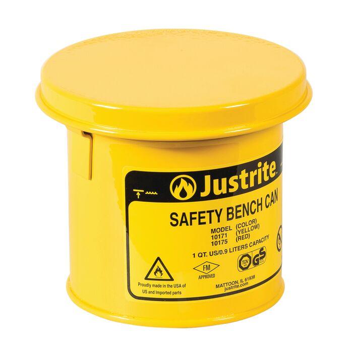 Justrite 10171 CAN, BENCH , STEEL, 1 QT, YL