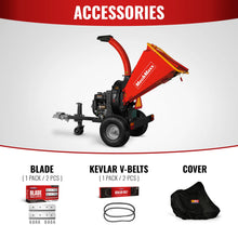 Load image into Gallery viewer, MechMaxx 5 inch E-start DUCAR 420cc 15hp Gasoline Engine Powered Disc Wood Chipper with Taillight, P4205